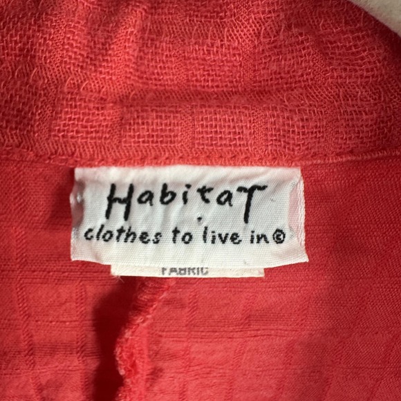 Habitat Blouse Womens Medium Button Front Long Sleeve Textured Tencel Rayon USA - Picture 4 of 10
